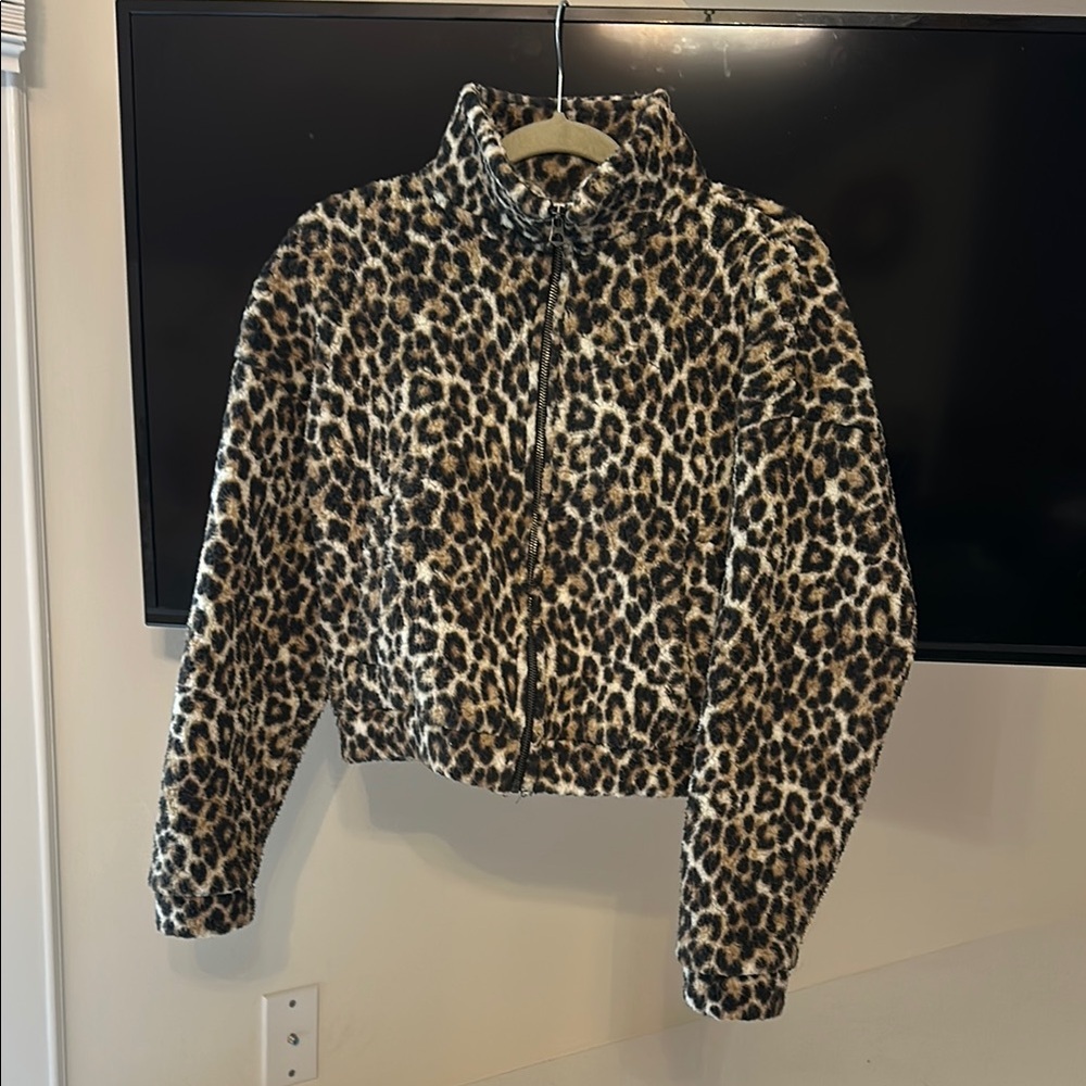 Leopard Print Fleece Jacket